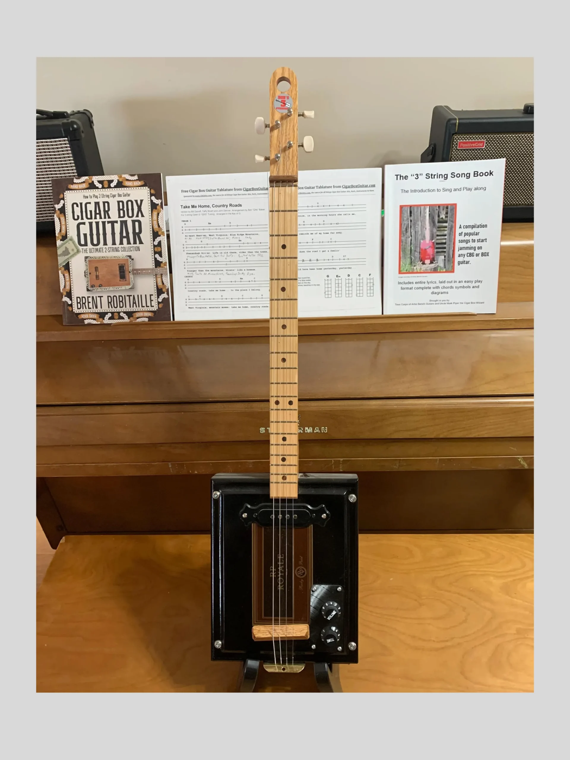 Rocky Patel Royale cigar box guitar handmade by Bob's 3-stringers
