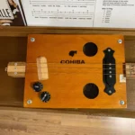 Front view of the Cohiba cigar box guitar handcrafted by Bob.