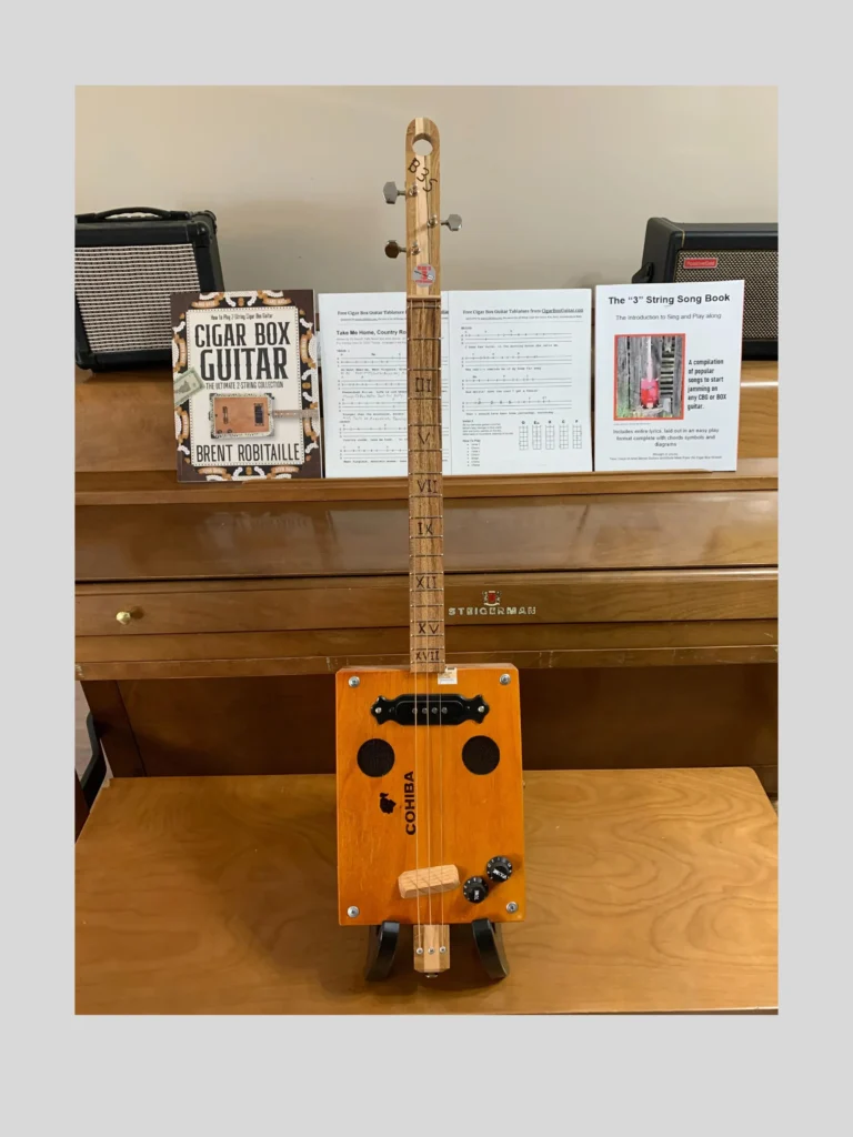 cohiba cigar box guitar made in Manitoba by Bob's 3-stringers