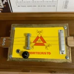 Front view of the Montecristo cigar box guitar handcrafted by Bob.