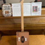 Back, vertical view of La Palina cigar box guitar by Bob's 3-Stringers