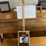 Back, vertical view of Guantanamera cigar box guitar by Bob's 3-Stringers