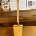 Back, vertical view of Bances cigar box guitar by Bob's 3-Stringers