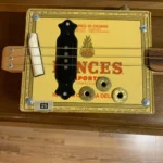 Front view of the Bances cigar box guitar handcrafted by Bob.