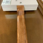 Close-up of the gloss finish on the neck of Grand Reserve Diddley Bow handcrafted by Bob.