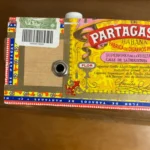 Front view of the Partagas cigar box guitar handcrafted by Bob.