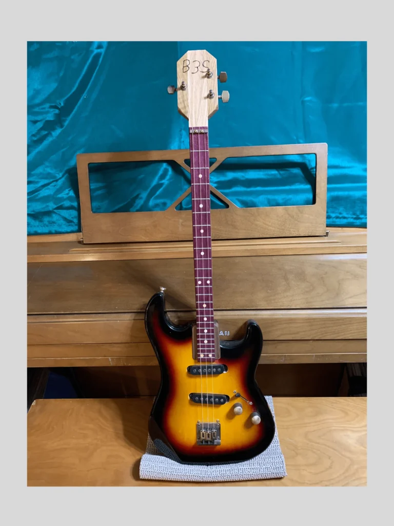Front, vertical view of 3 Solid Body Guitar guitar by Bob's 3-Stringers