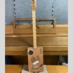 Front, vertical view of #77 Padron3 String Cigar Box Guitar by Bob's 3-Stringers