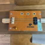 Front of Cohiba left-handed 3 string cigar box guitar