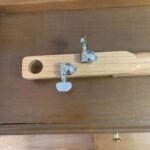 Chrome closed gear tuners on Cohiba Left-Handed 3 String Cigar Box Guitar